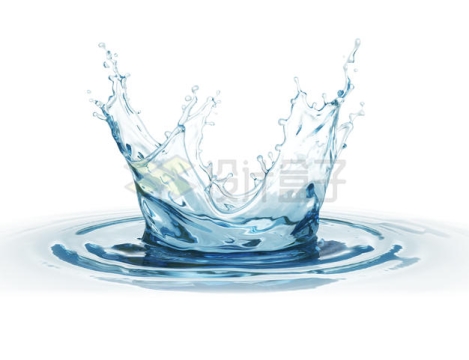 淡蓝色的水面上的纯净水水花效果8462826PSD免抠图片素材