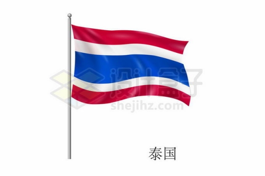 旗杆上飘扬的泰国国旗东南亚国家3606744矢量图片免抠素材