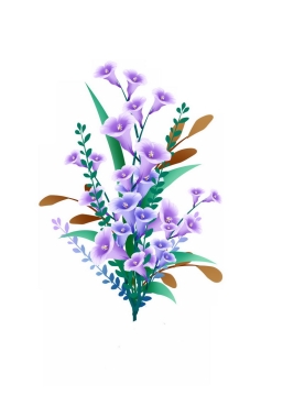 盛开的紫色花朵喇叭花鲜花花束4864030免抠图片素材