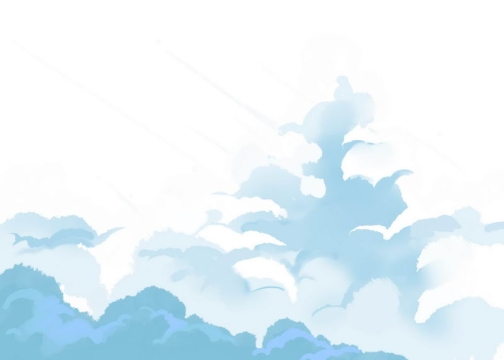 漫画风格卡通蓝色云朵云彩烟雾效果4667809免抠图片素材