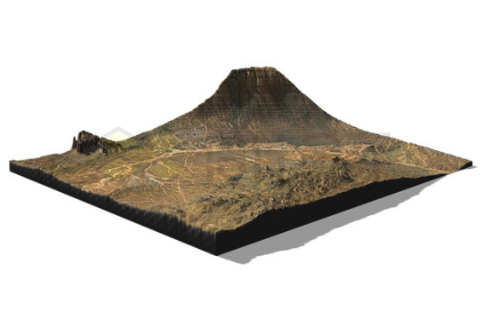 干旱地带戈壁滩3D沙盘地形图鸟瞰图5471852PSD免抠图片素材