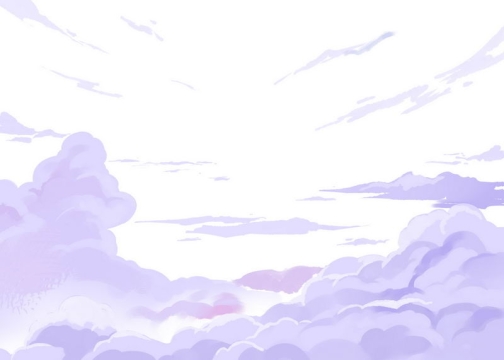 漫画风格卡通紫色云朵云彩烟雾效果1359053免抠图片素材
