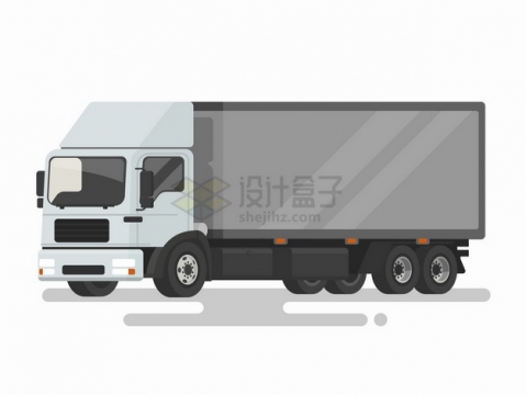 白色的卡通汽车货车扁平插画png图片免抠矢量素材
