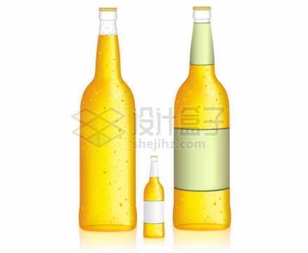 卡通风格黄色瓶子的啤酒1265136矢量图片免抠素材