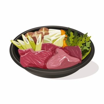 牛肉香菇面条生菜等砂锅美味美食3400634png图片免抠素材