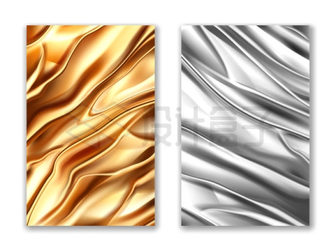 金色和银色金属光泽的铝箔锡纸金箔1853353矢量图片免抠素材