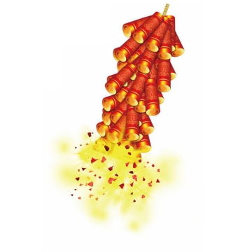 燃放中的红色鞭炮新年春节装饰7585351免抠图片素材