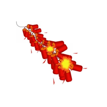 燃放爆炸中的红色鞭炮新年春节装饰6477289免抠图片素材