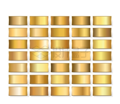 35款金色金属光泽的按钮文本框信息框7025826矢量图片免抠素材