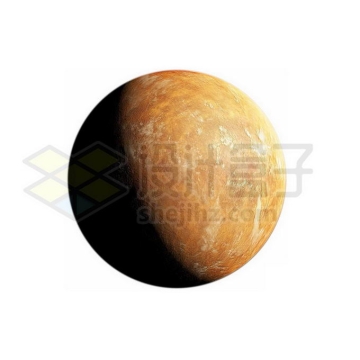 一颗黄色的沙漠岩石星球超级地球系外行星png免抠高清图片素材