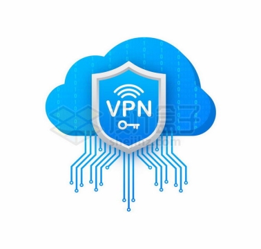 蓝色云计算技术VPN虚拟专用网络翻墙服务器标志4835829矢量图片免抠素材
