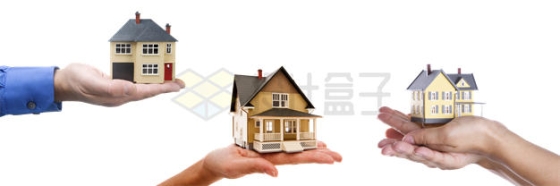 3款手上的房子象征了房贷房产保险配图3752757PSD免抠图片素材