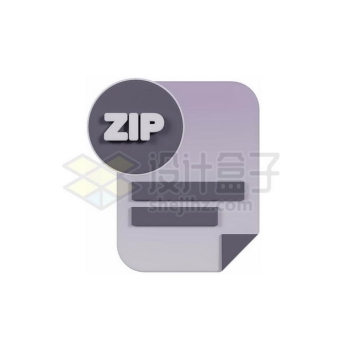 ZIP格式最常见的压缩文件格式3D立体风格图标7103680PSD免抠图片素材