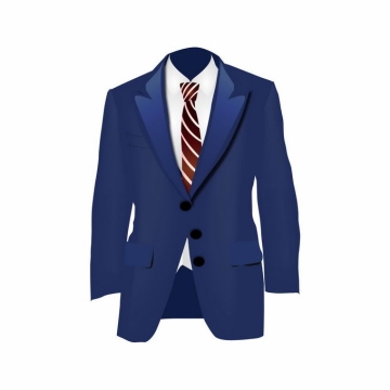 商务人士精神小伙儿深蓝色的西装和白色衬衣红色条纹领带4284245矢量图片免抠素材