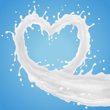 乳白色的牛奶组成的心形液体效果png图片免抠矢量素材
