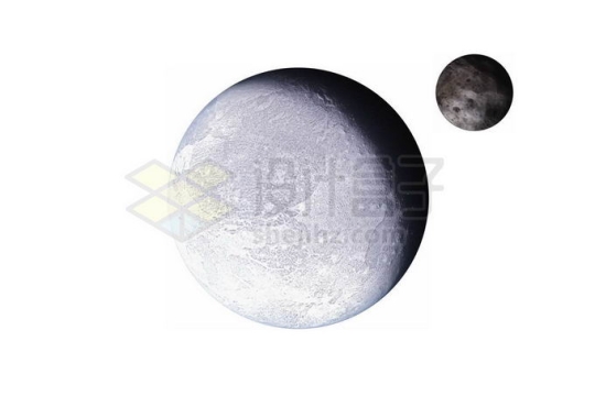 阋神星及其卫星阋卫一太阳系矮行星png免抠高清图片素材