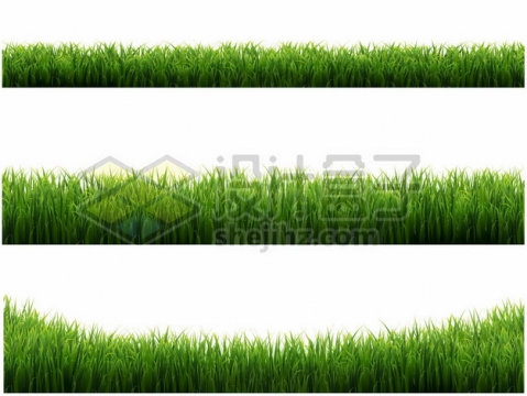 三款绿色青草坪草丛装饰767255png免抠图片素材