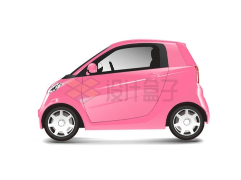 粉红色五菱宏光mini电动汽车侧面4370236矢量图片免抠素材