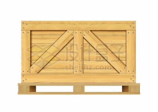 木头托盘上的木头箱子运输箱子7036536矢量图片免抠素材