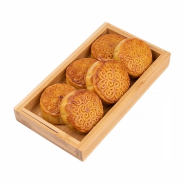 木头盒子中的月饼中秋节传统美食5136160png免抠图片素材
