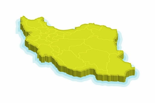 绿色3D立体伊朗地图8394014png图片免抠素材