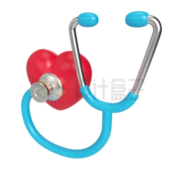 卡通听诊器和红心3D模型3671471PSD免抠图片素材
