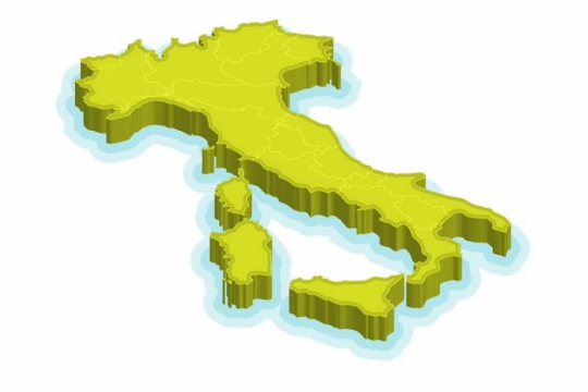 绿色3D立体意大利地图9602271png图片免抠素材