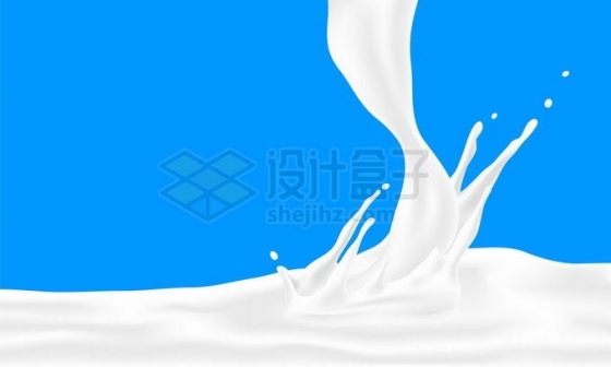 牛奶乳白色液体倾倒效果4436236矢量图片免抠素材