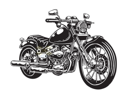 一辆黑色摩托车漫画插画9683006矢量图片免抠素材
