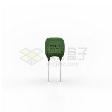 绿色的涤纶电容器电子元器件3D模型3116392PSD免抠图片素材