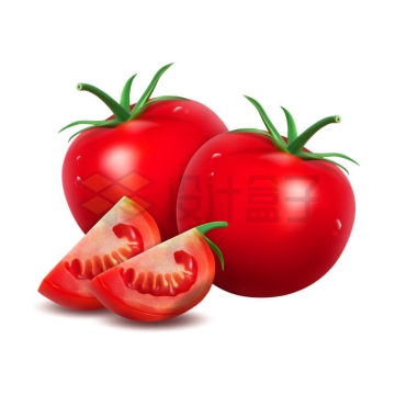 完整和切块的西红柿番茄8269576矢量图片免抠素材