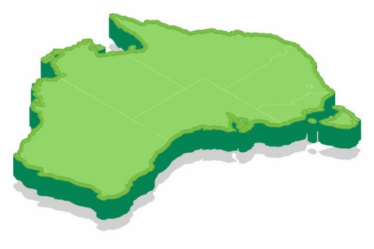 绿色3D立体澳大利亚地图6642019png图片免抠素材