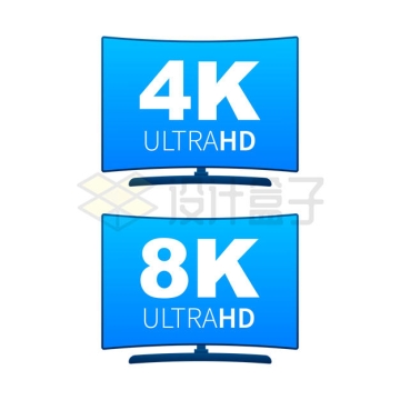 4K和8K分辨率的显示器图案2864230矢量图片免抠素材下载