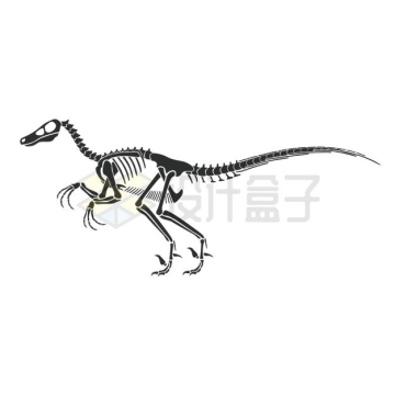 迅猛龙骨骼骨架恐龙化石剪影图案5957718矢量图片免抠素材