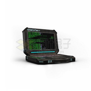 黑色科幻风格的军用笔记本电脑黑客电脑3D模型8062283PSD免抠图片素材