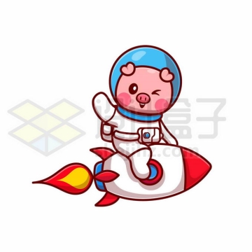 卡通小猪航天员坐火箭2312186矢量图片免抠素材免费下载