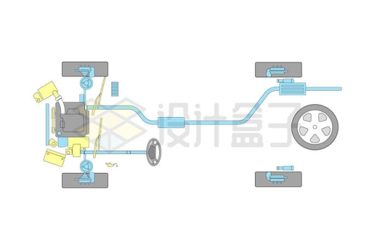汽车发动机变速箱传送装置小汽车内部结构图5775857矢量图片免抠素材