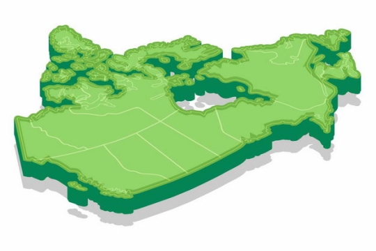 绿色3D立体加拿大地图9637942png图片免抠素材