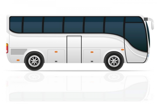 银色长途巴士长途客车侧视图图片免抠素材