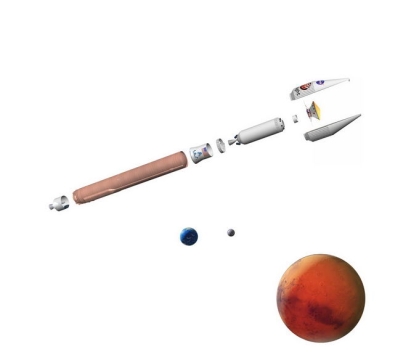 探索火星的火箭和探测器以及火星7252039png免抠图片素材