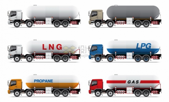 6款液化天然气罐车油罐车等危险品运输卡车599812png图片素材