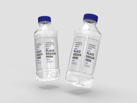 2瓶矿泉水纯净水饮用水塑料瓶样机3714528图片素材