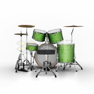 绿色架子鼓爵士鼓西洋打击乐器3D模型8887638PSD免抠图片素材