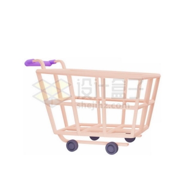 一辆粉红色的超市购物车3D模型9814900免抠图片素材