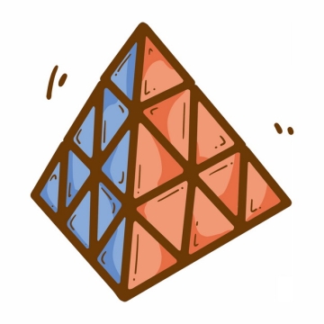 彩色卡通三角魔方金字塔魔方玩具2298114png图片免抠素材