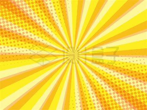 波普风格橙色黄色放射线背景4971549矢量图片免抠素材