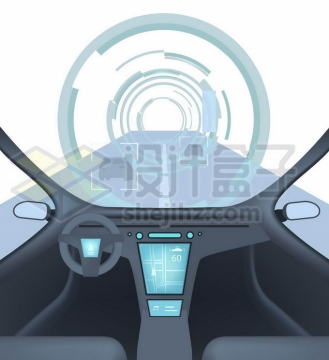 公路上未来自动驾驶汽车自动驾驶辅助系统3860973矢量图片免抠素材