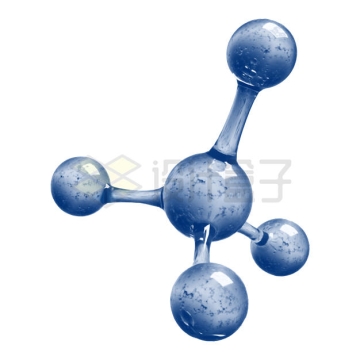 蓝色玻璃效果的分子3D模型5360239png免抠图片素材