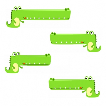 绿色卡通鳄鱼微信对话框聊天背景框372933png图片免抠素材
