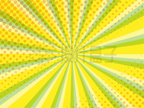 波普风格黄色绿色放射线背景9782343矢量图片免抠素材